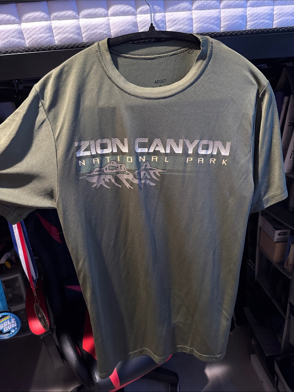 Zion Canyon National Park Men's Short-Sleeve T‑Shirt — Olive